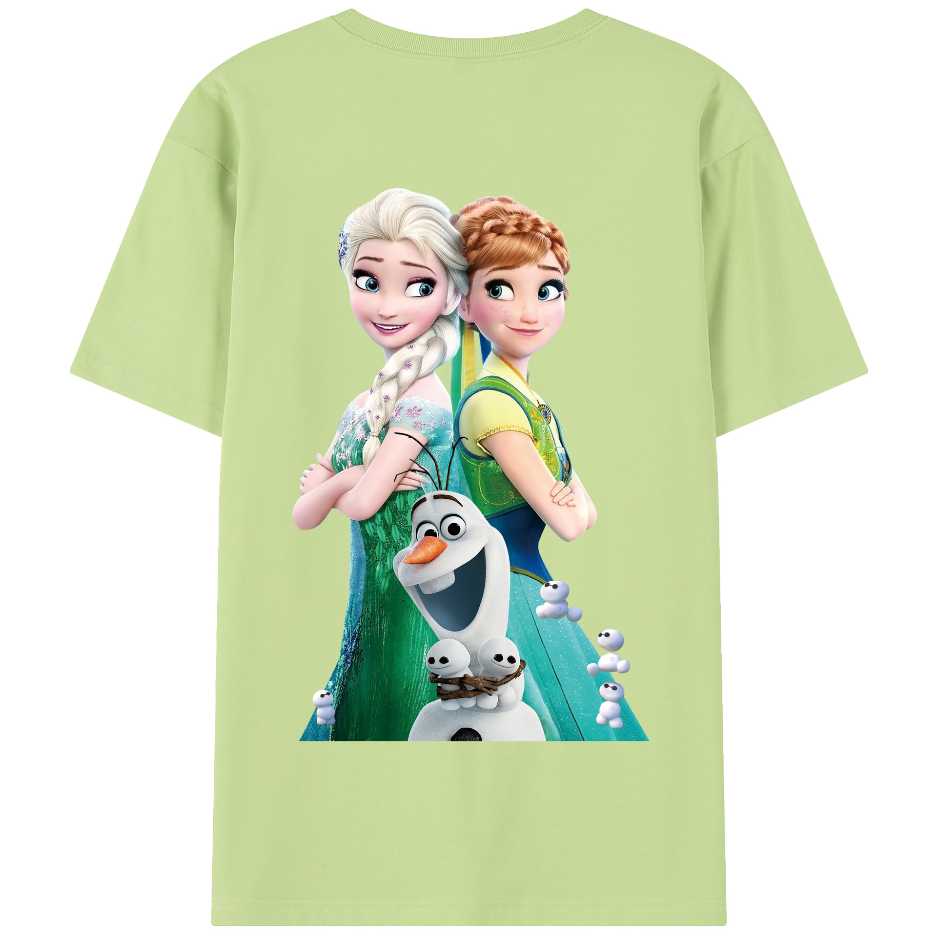 （画像用） アナと雪の女王 アンナ エルサ Frozen Anna Elsa 綿100％半袖Tシャツ（背面プリント）